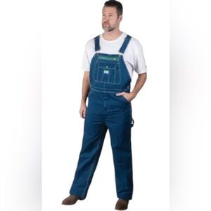 Liberty Men’s Denim Bib Overalls 46x32 Blue Cotton Workwear